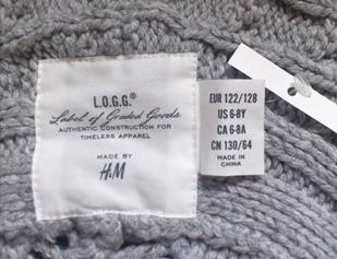 中国製のH&M 製品(筆者撮影)
